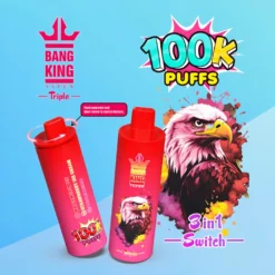 Bang King Triple – 100000 fújás eldobható, 3 tartály, Type-C