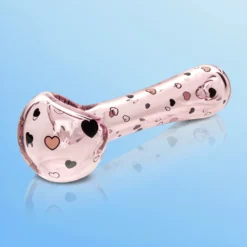 4.5" Floating Hearts Spoon Üvegpipa-Red Eye Glass® 100% üveg
